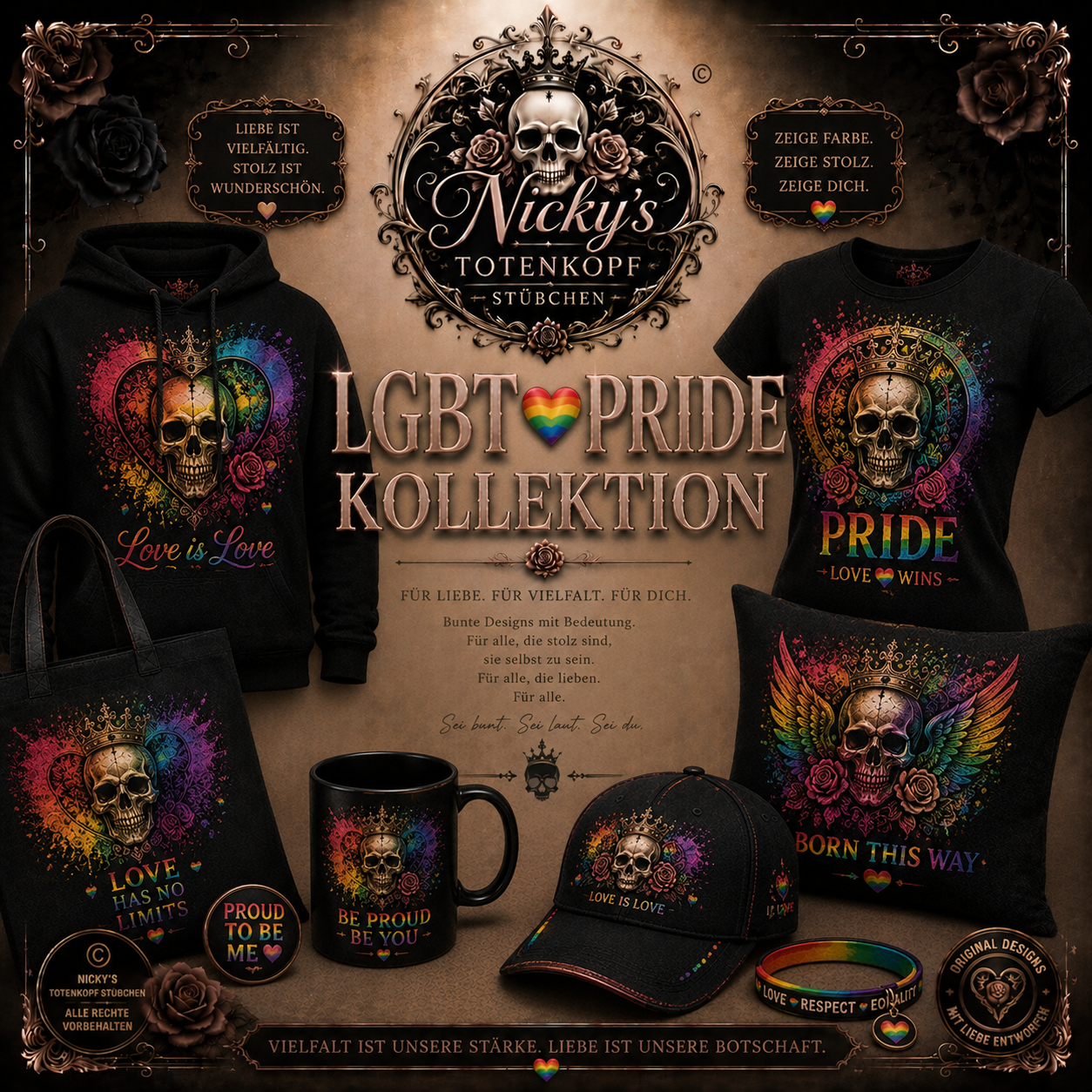 LGBT Pride Kollektion – Nicky's Totenkopf-Stübchen