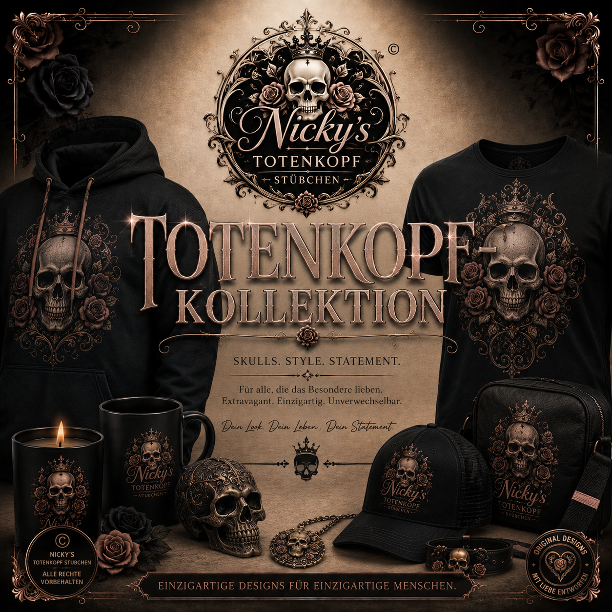 Totenkopf-Kollektion – Nicky's Totenkopf-Stübchen