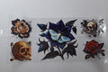 UV DTF-Sticker Gothic – Totenkopf, Rose & Schmetterling Motive