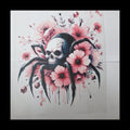BB-003 Bügelbild Totenkopf-Spinne mit Kirschblüten