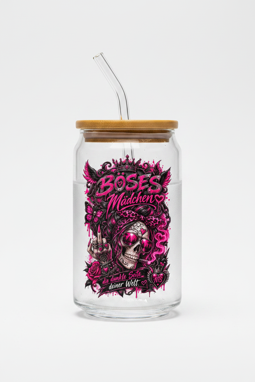 Böses Mädchen Glas-Becher