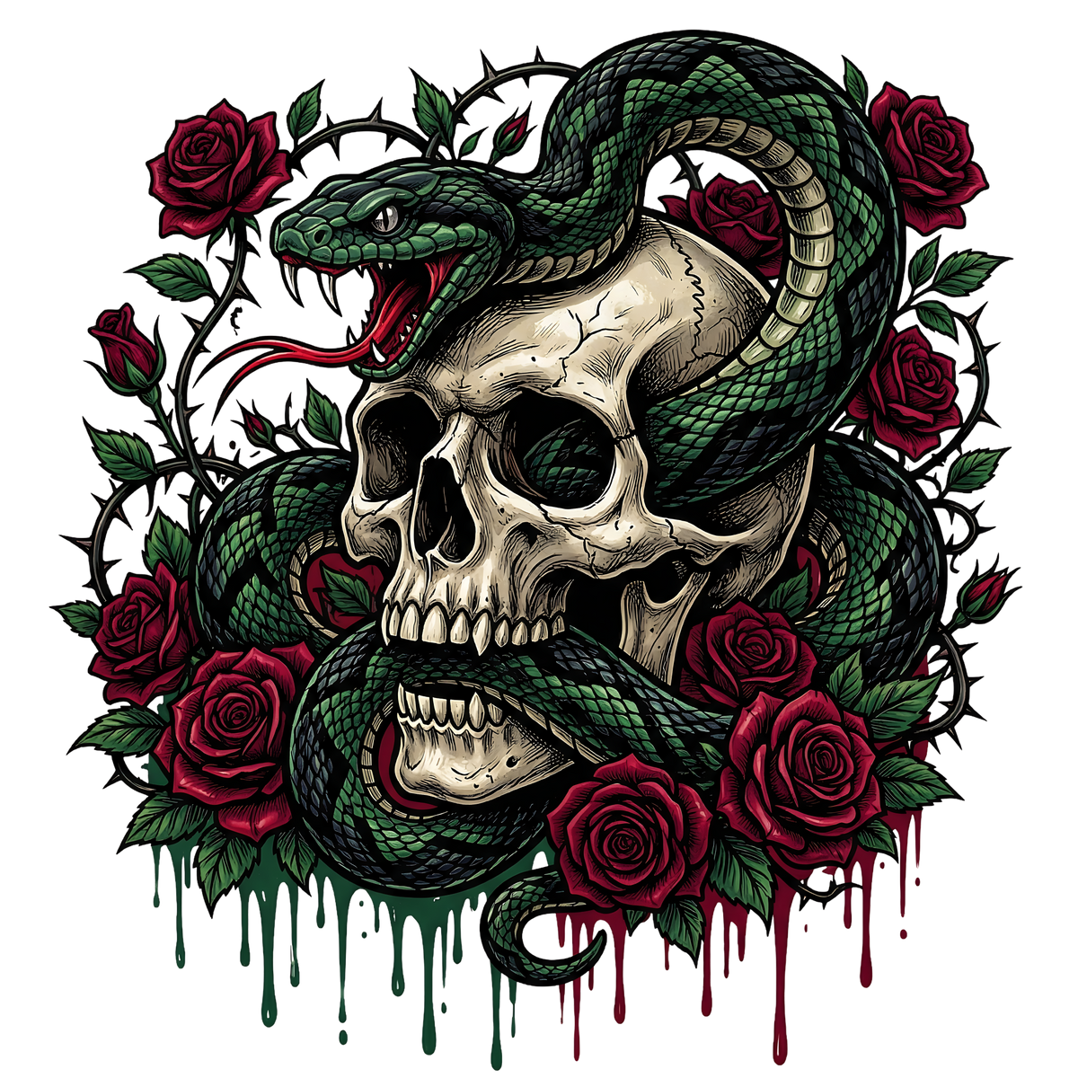 Floral Skull 5 – Bügelbild und UV-DTF-Sticker