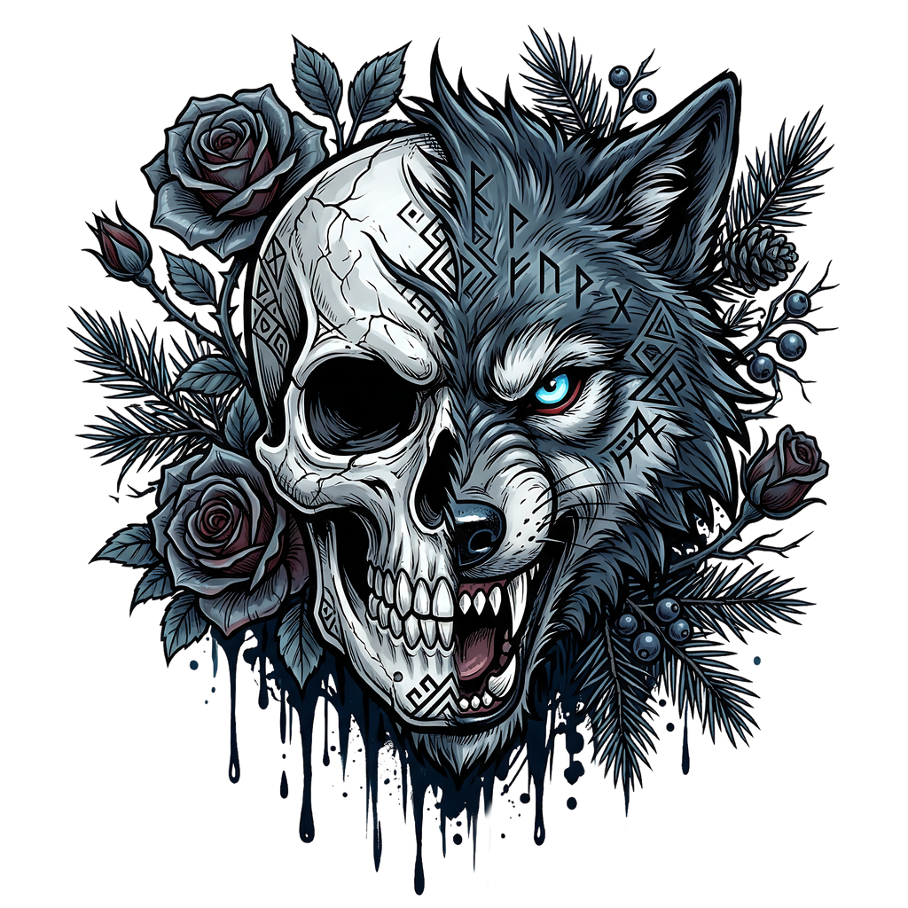 Floral Skull 6 – Bügelbild und UV-DTF-Sticker