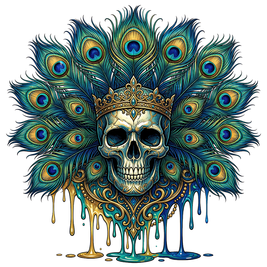 Floral Skull 8 – Bügelbild und UV-DTF-Sticker