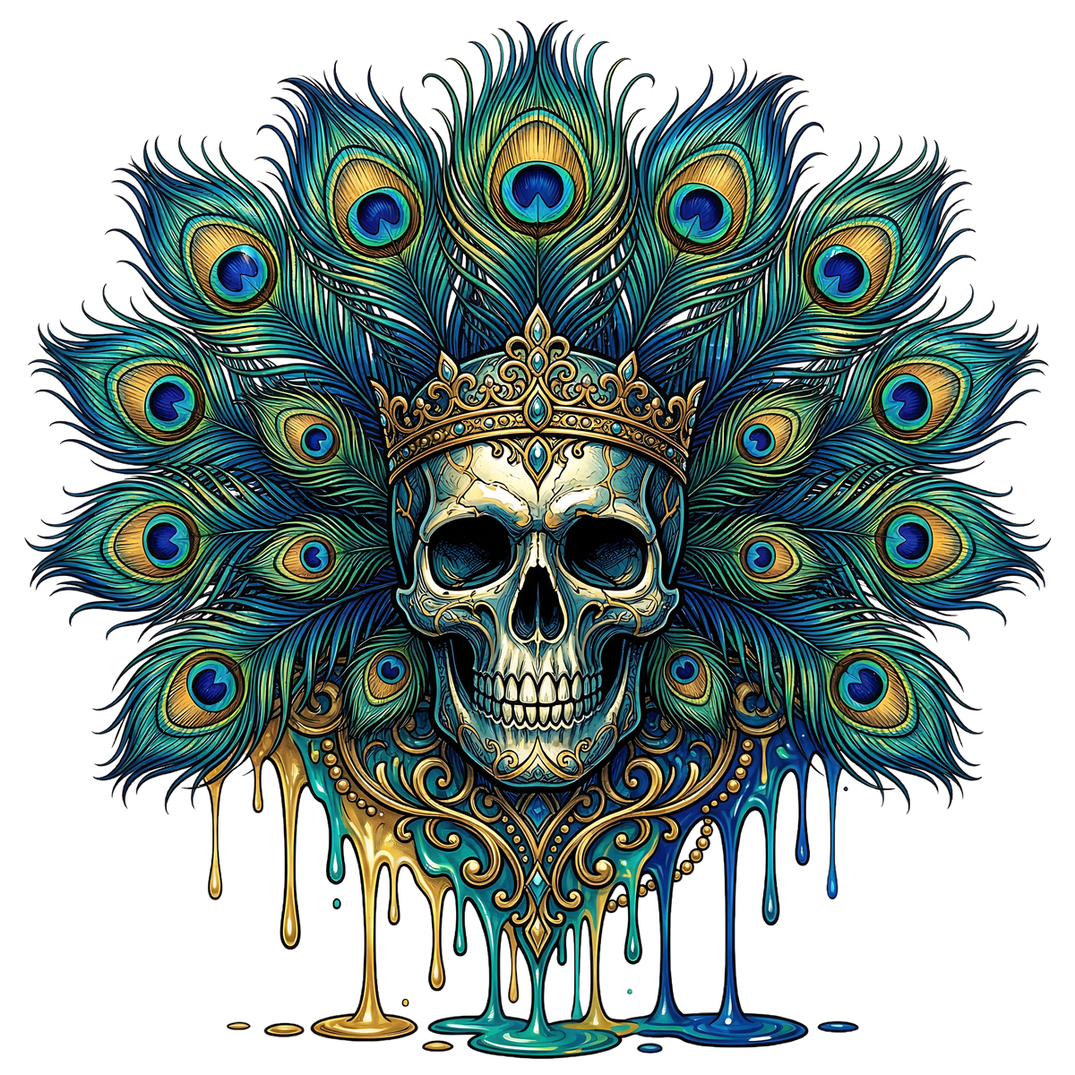 Floral Skull 8 – Bügelbild und UV-DTF-Sticker