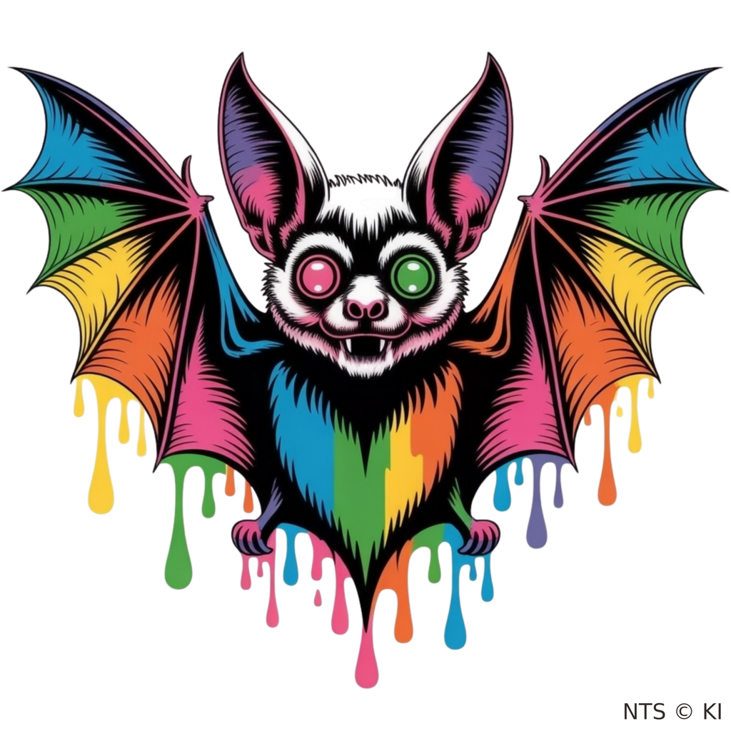 Regenbogen-Fledermaus – BB-0022 Bügelbild