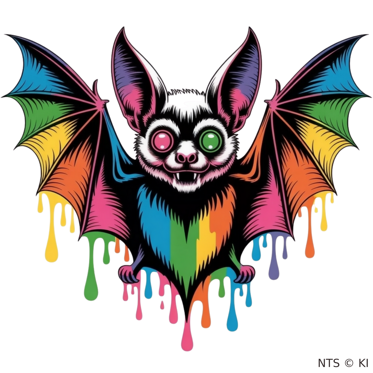 Regenbogen-Fledermaus – BB-0022 Bügelbild