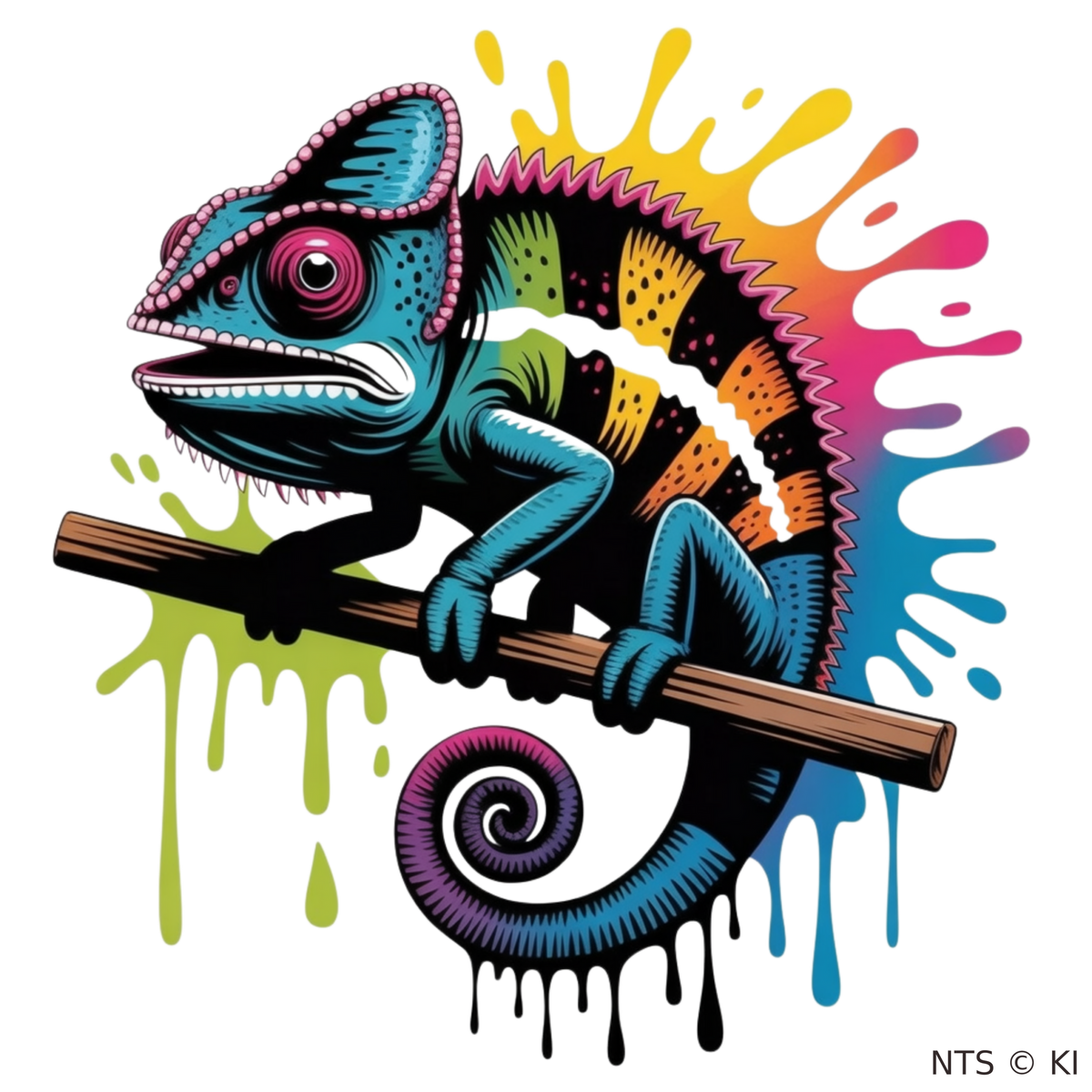 Regenbogen-Chamäleon – BB-0025 Bügelbild