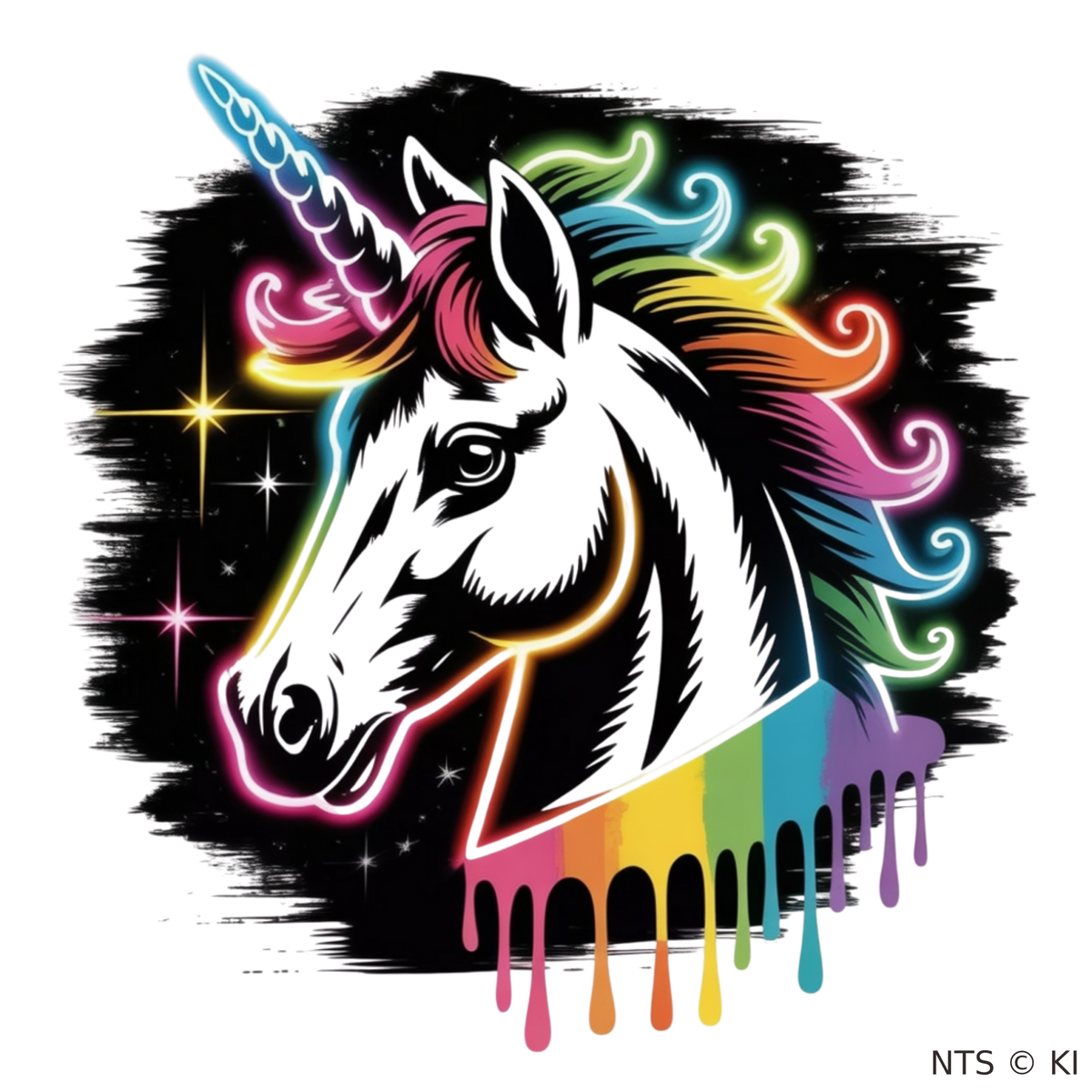 Neon-Einhorn – BB-0026 Bügelbild