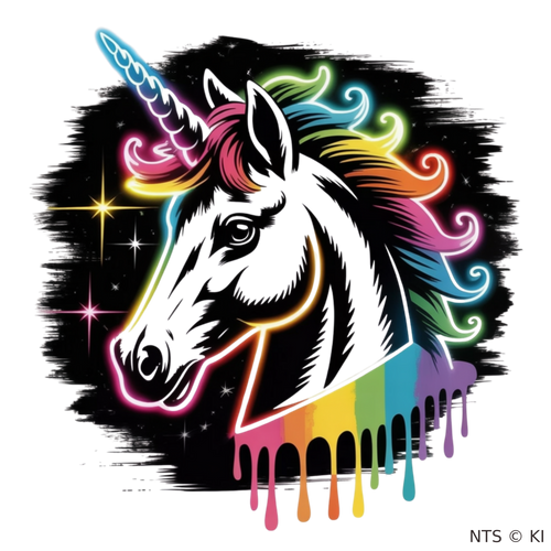 Neon-Einhorn – BB-0026 Bügelbild