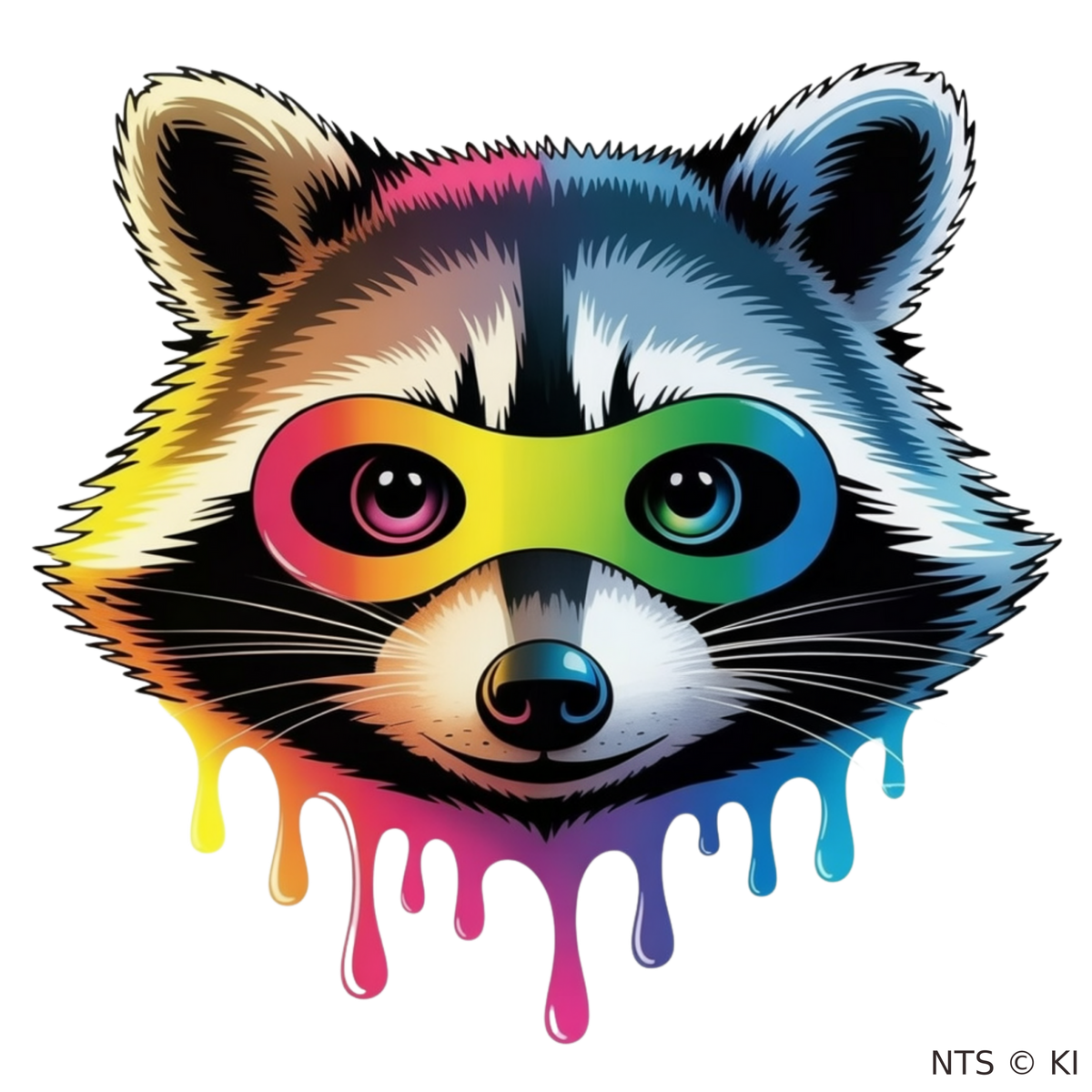Regenbogen-Waschbär – BB-0027 Bügelbild