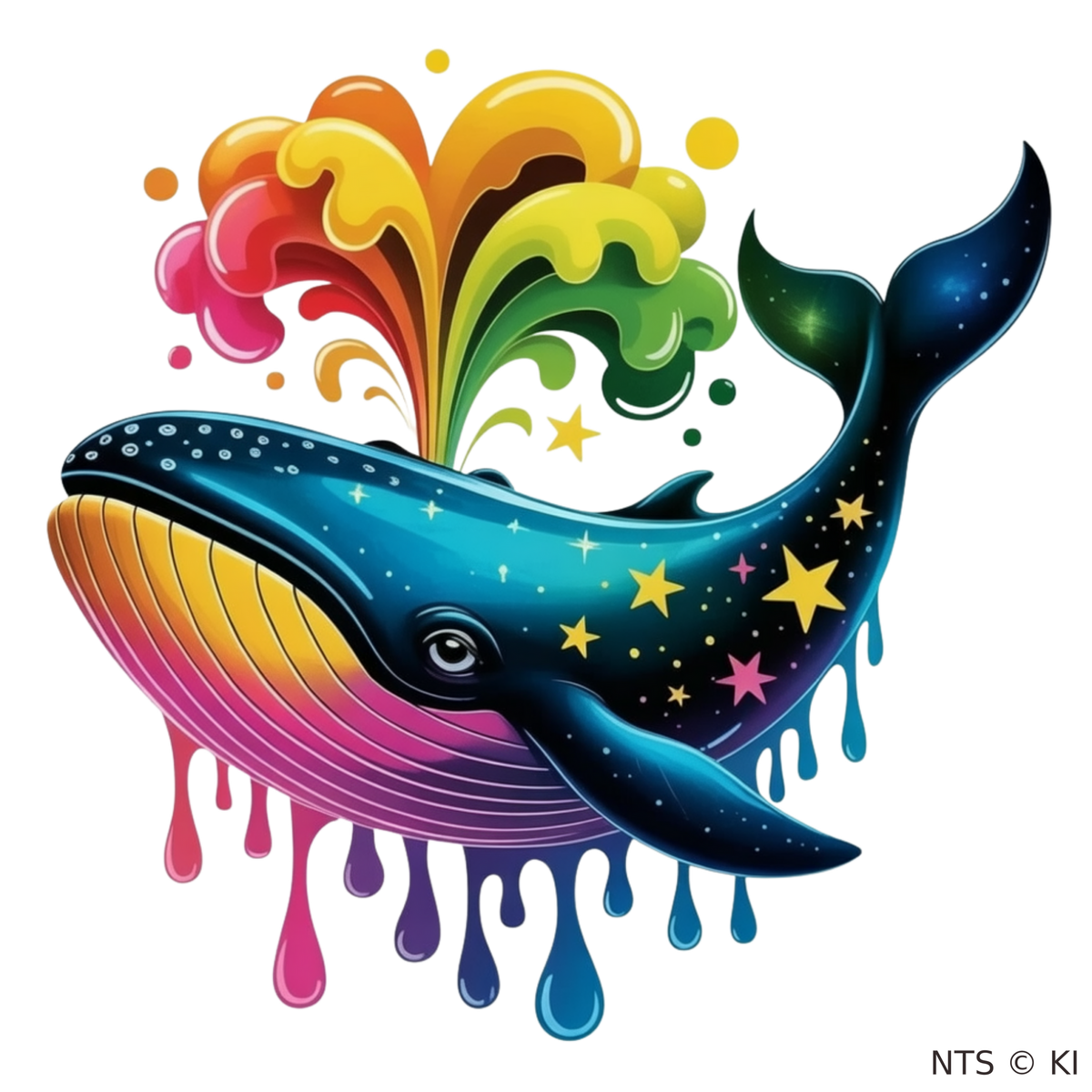 Regenbogen-Wal – BB-0028 Bügelbild