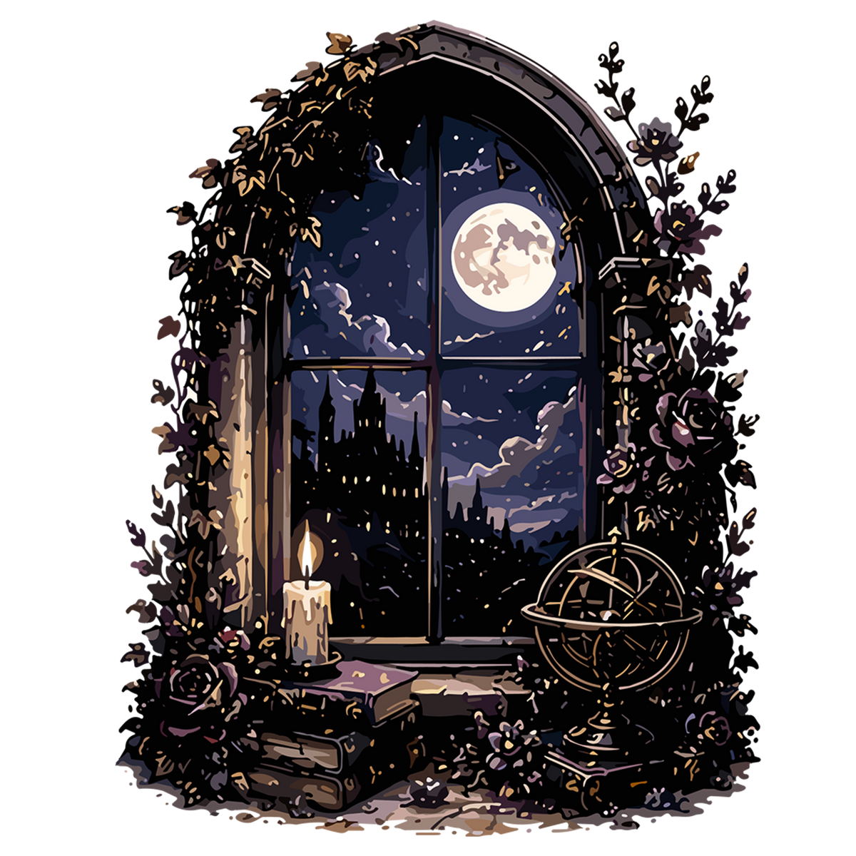 Gothic-Mondfenster – BB-0036 Bügelbild