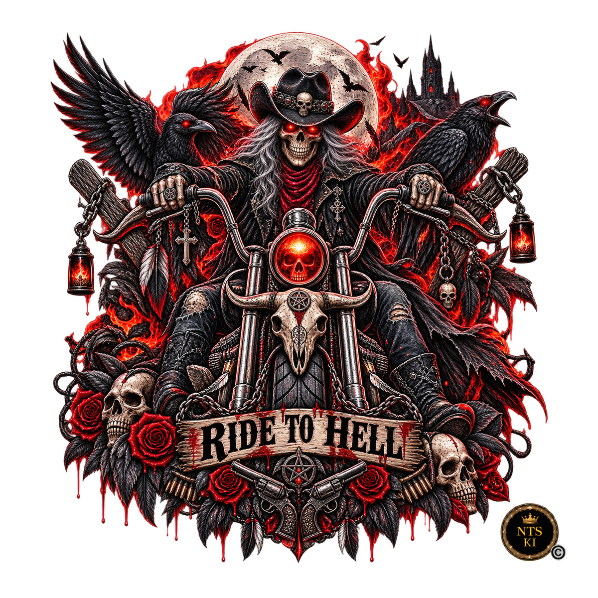 Biker-Reaper – BB-0038 Bügelbild