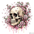 Kirschblüten-Totenkopf – BB-0053 Bügelbild