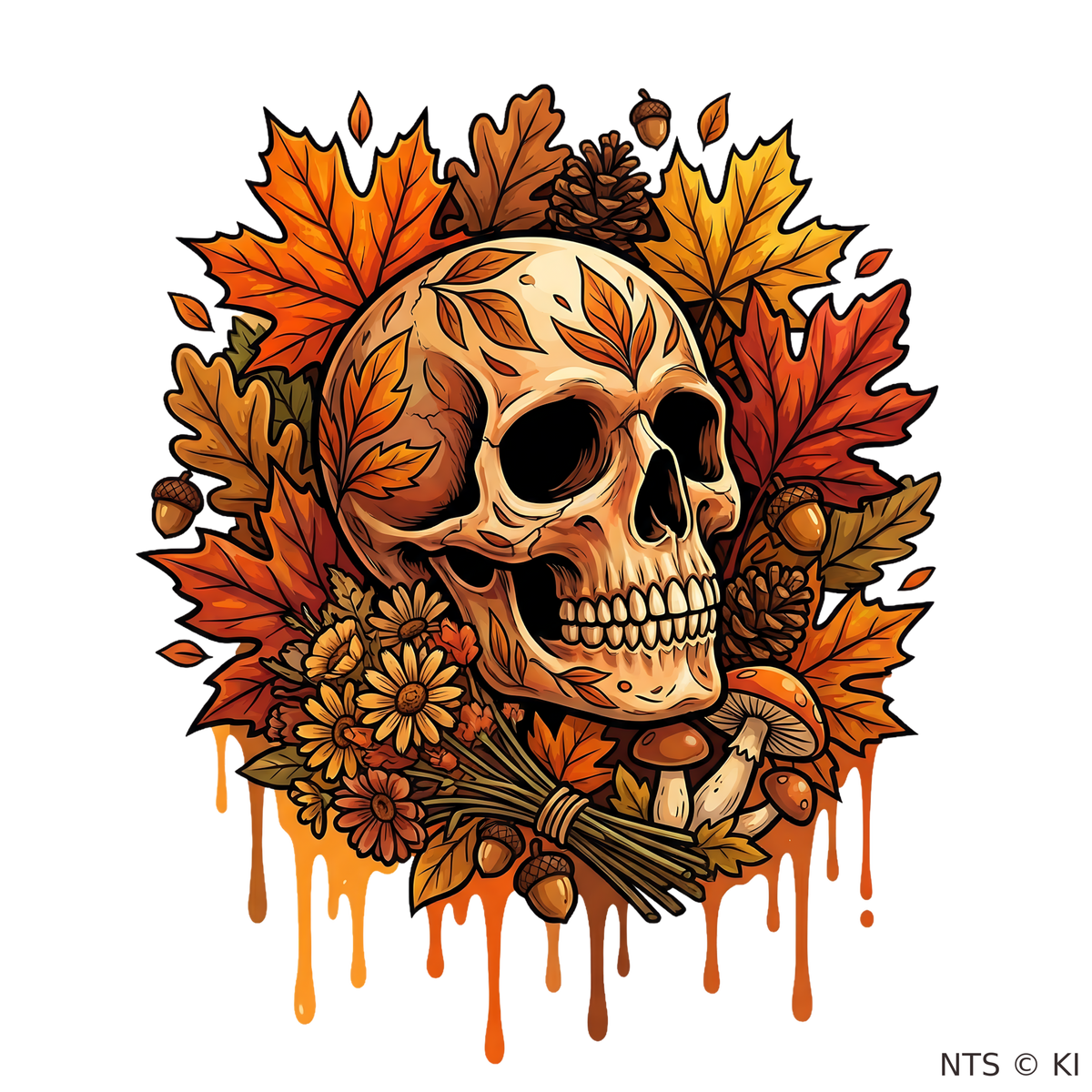 Herbst-Totenkopf – BB-0058 Bügelbild