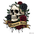 Memento Mori mit Rosen – BB-0059 Bügelbild
