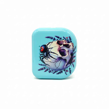 Zahnspangen-Dose Mint Totenkopf mit Spinne