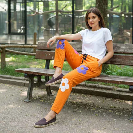 Damen Jogginghose mit Blumenmuster – 7 Farben