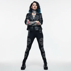 Leggings Lisa Glitzer Skull – Damen Outfit