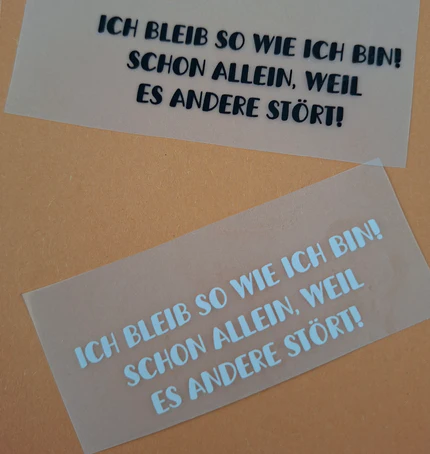 Spruch 10: Ich bleib so wie ich bin!