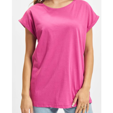 Ladies Extended Shoulder Tee Pink