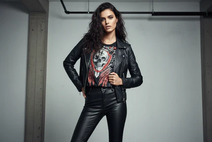 Eric Skull Shirt – Damenansicht mit Skull-Motiv und Strass