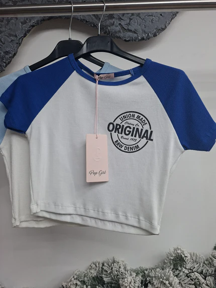 Crop-Top Original Raglan Pop Girl – Dunkelblau
