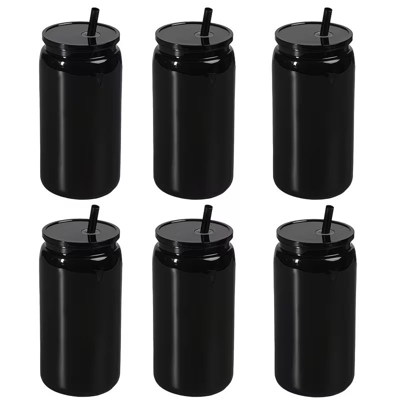 16oz Sportbecher Schwarz – 6er Set
