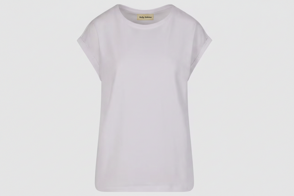 Ladies Extended Shoulder Tee Weiß