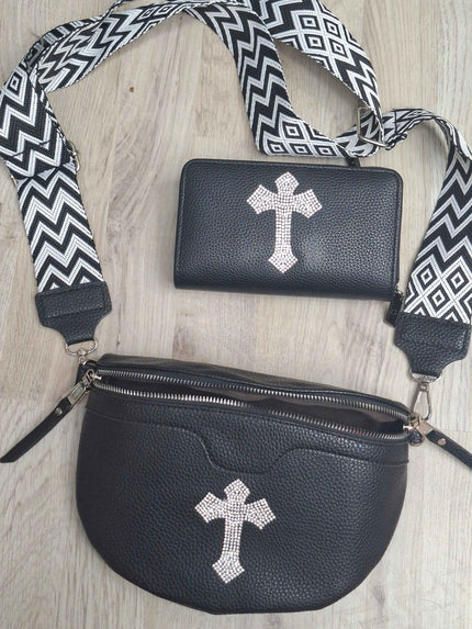 Bauchtasche Natur mit Mustergurt FO11