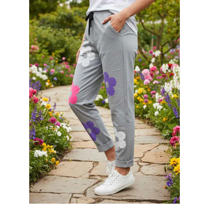 Damen Jogginghose mit Blumenmuster – 7 Farben