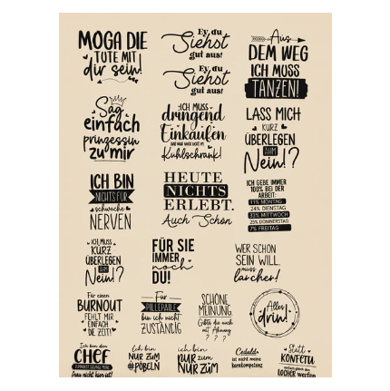 Freche Sprüche – Bügelbilder, Folien & UV-DTF-Sticker | BB-2000