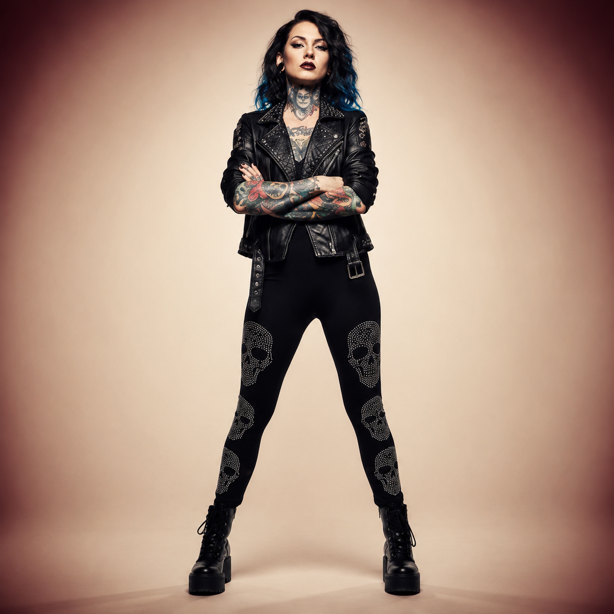 Strass-Leggings Lisa – Gothic Tragebild