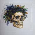 Totenkopf mit Lavendel und Grün – BB-0097 Bügelbild