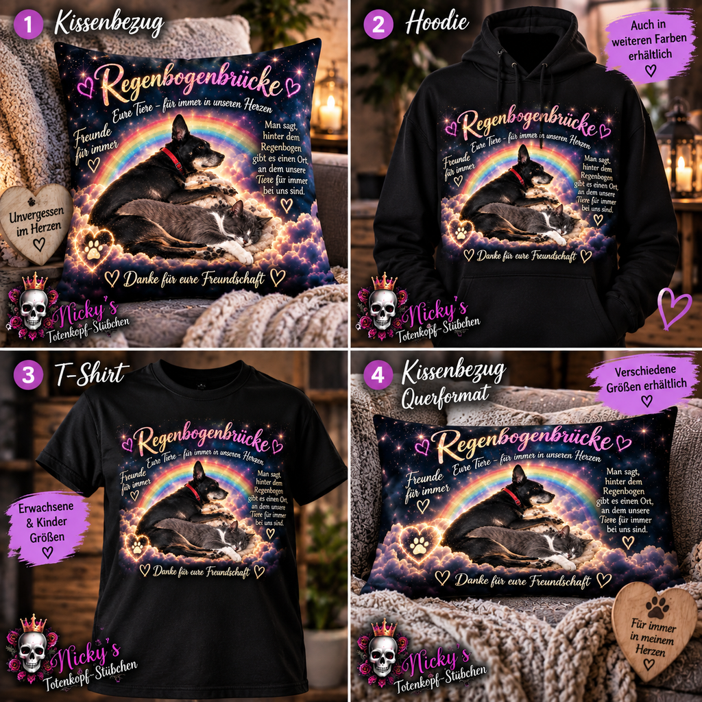 Regenbogenbrücke – Eure Tiere personalisiert mit Glitzer