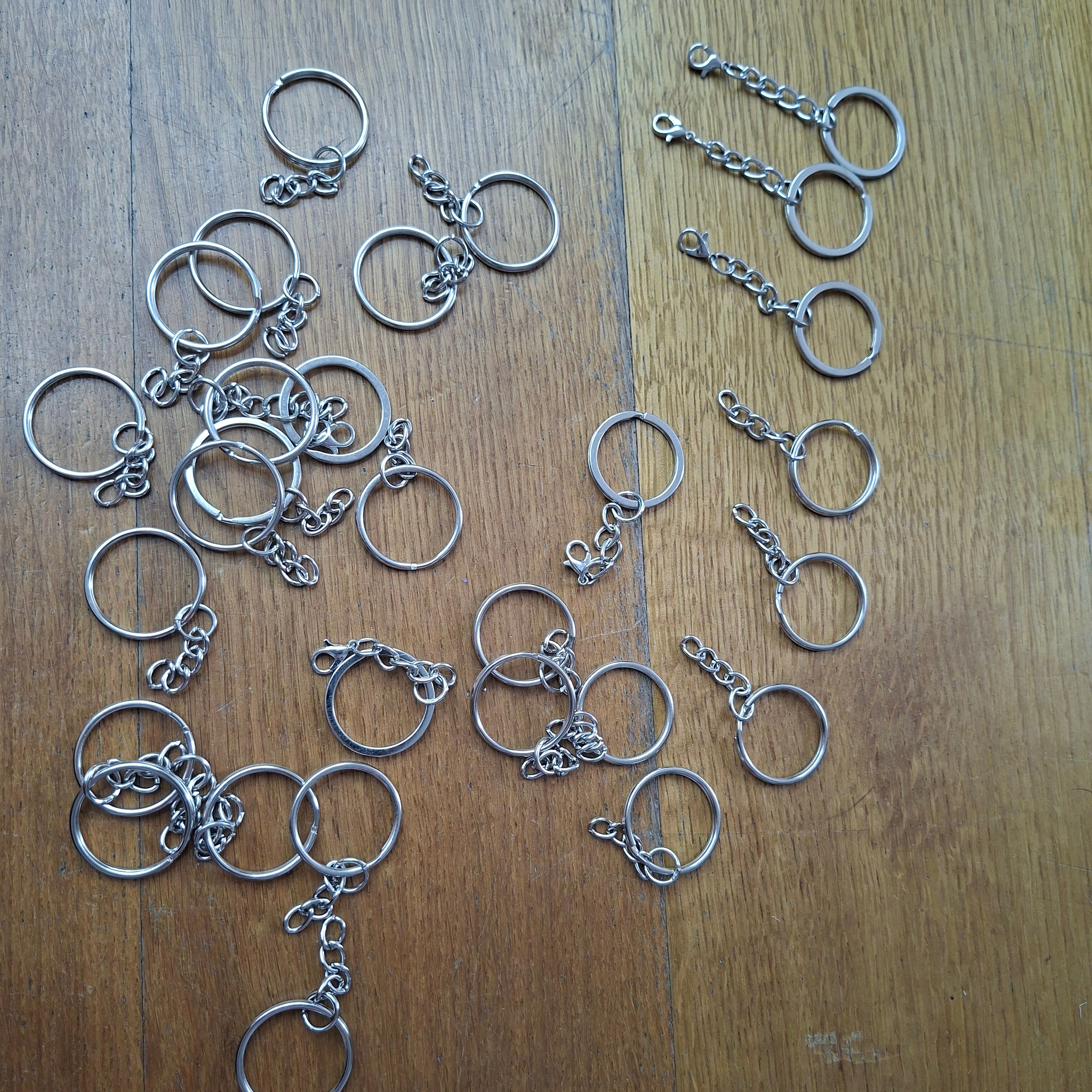 Schlüsselring mit Kette – Anhänger-Rohling (mit/ohne Karabiner)