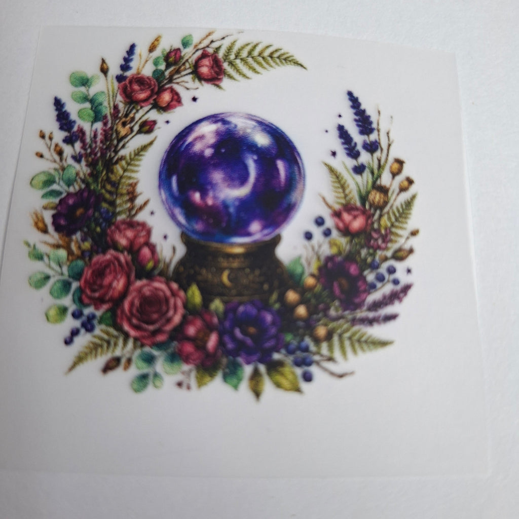 Kristallkugel mit Blüten – BB-0091 Bügelbild