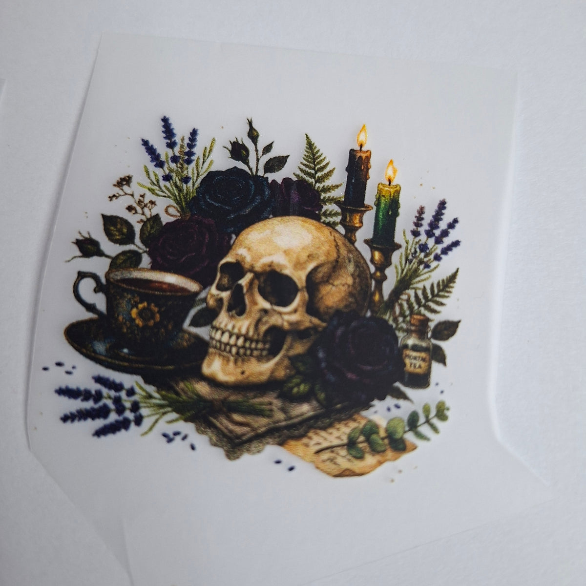 Totenkopf mit Hexenkessel – BB-0106 Bügelbild