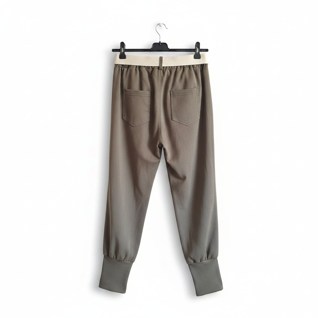 Mya Fabbricato Hose Army-Grün | Totenkopf & Rosen – Unikat aus Italien