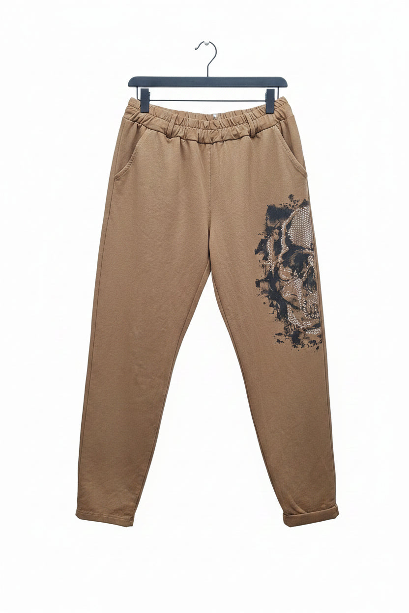 Hose mit Linkem Druck und Strass auf der linken Seite