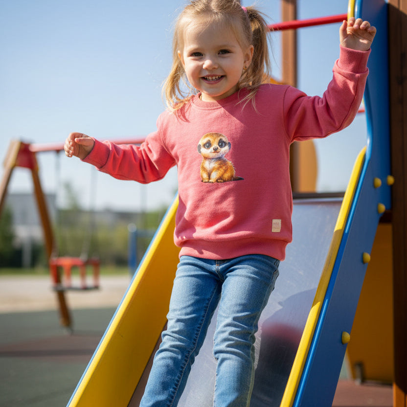 Kinder Sweatshirt mit Tiermotiv – Unikat | Letztes Exemplar