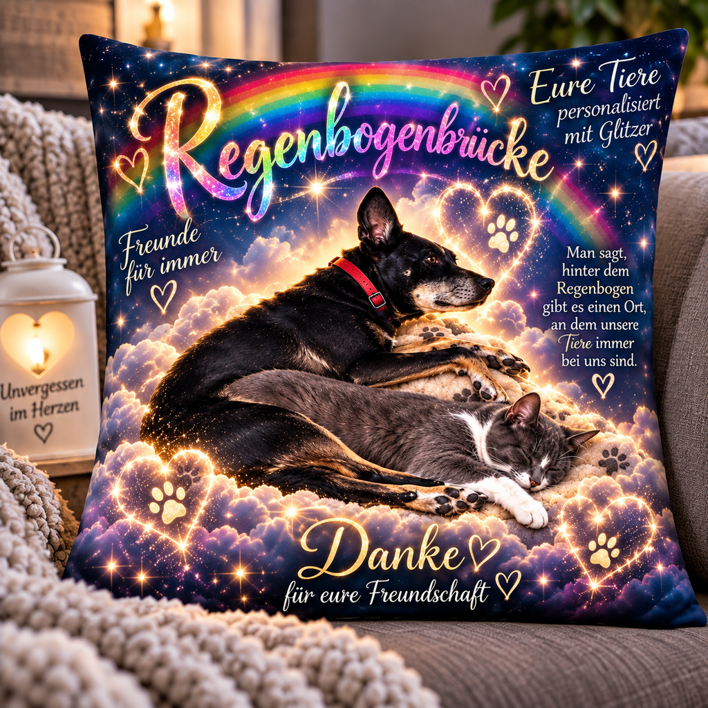 Regenbogenbrücke – Eure Tiere personalisiert mit Glitzer