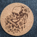 Laser Gravur auf Untersetzer Natur Kork Ø 9 cm