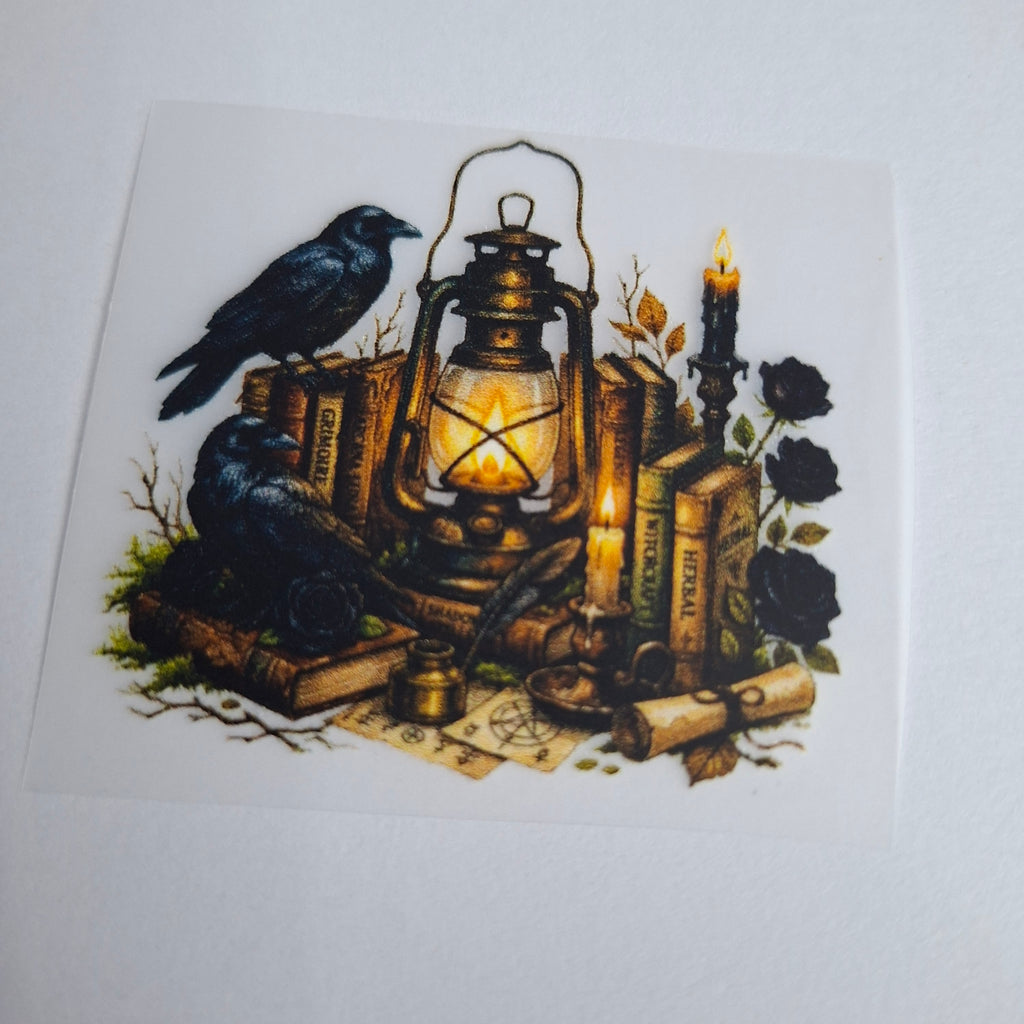 Rabe mit Laterne und Kerzen – BB-0070 Bügelbild