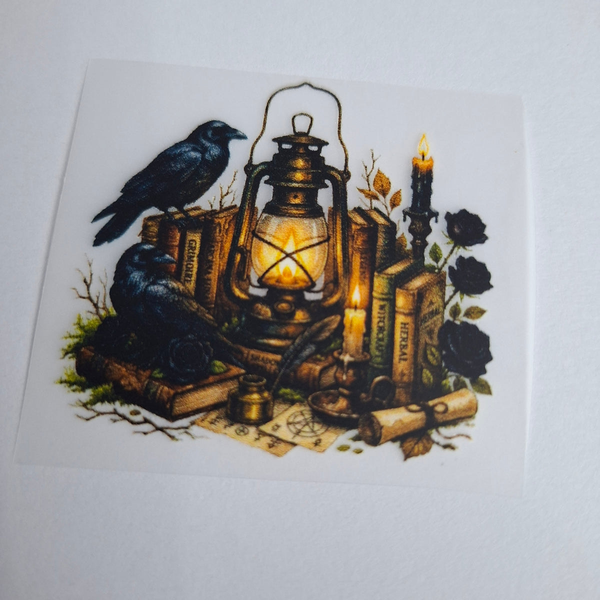 Rabe mit Laterne und Kerzen – BB-0070 Bügelbild