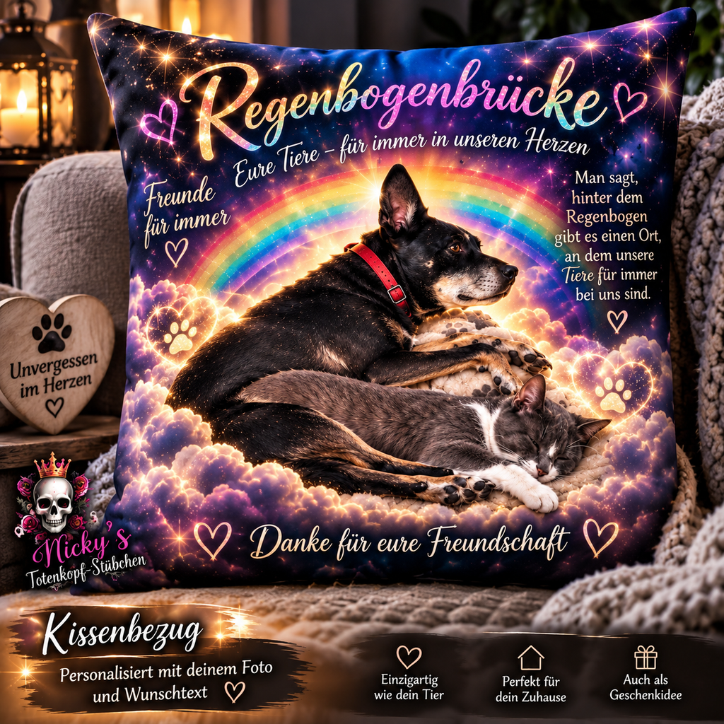 Regenbogenbrücke – Eure Tiere personalisiert mit Glitzer