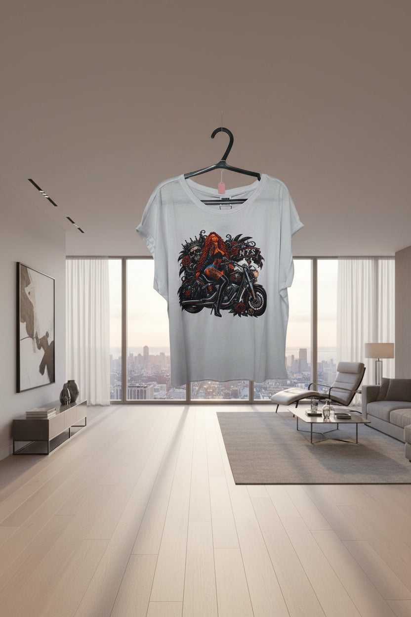 Damen Basic T-Shirt mit verlängerten Schultern – viele Farben