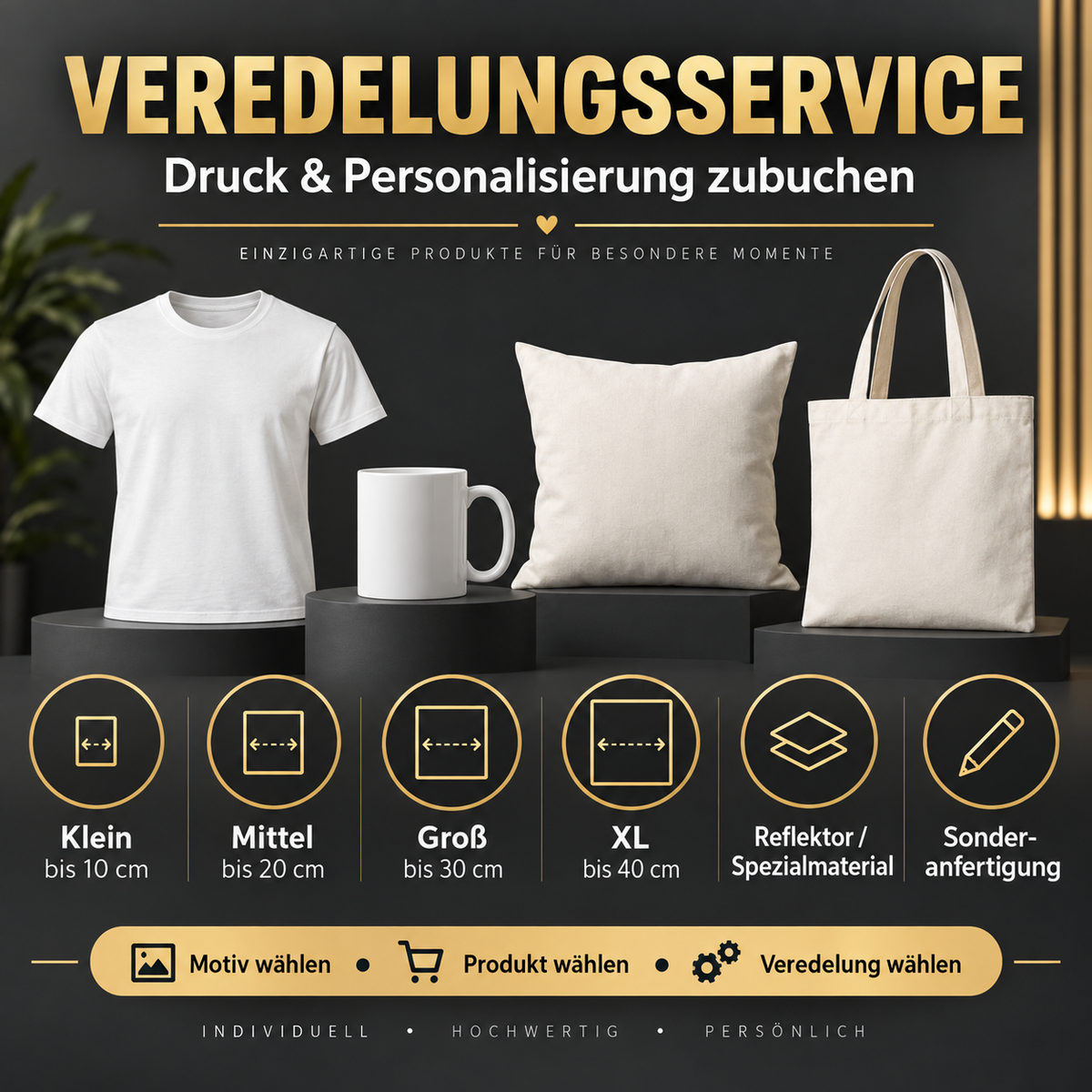 Veredelungsservice – Druck und Personalisierung zubuchen